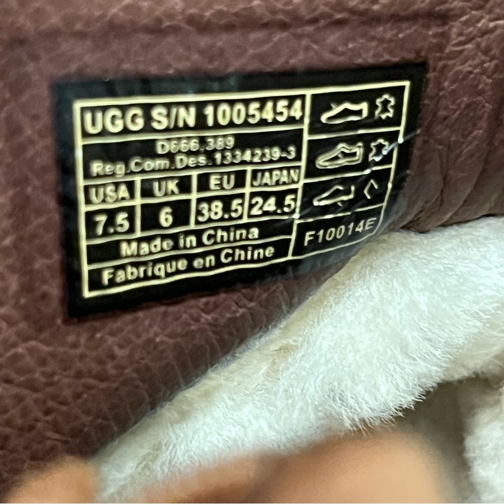 UGG Tiana Fringe Ankle Booties Brown Leather Side Zip Sz 7.5 - Picture 11 of 11